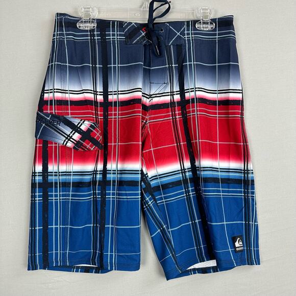 Quiksilver Men’s 30 Cypher Wonderland Board Shorts Stretch Cargo Plaid - Picture 1 of 9